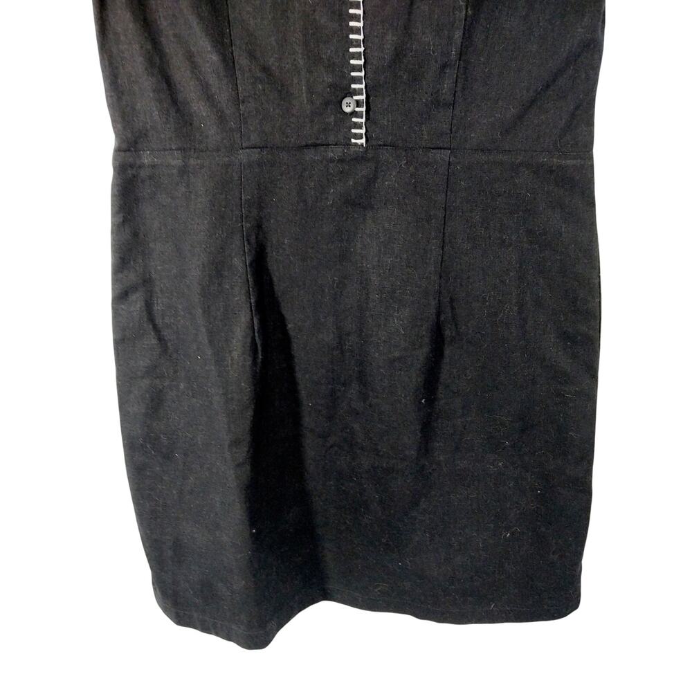 NWOT! STONE HARBOR! LUXE LINEN & COTTON BLACK W/WHITE SHORT SLEEVED DRESS! SZ S - Picture 4 of 12